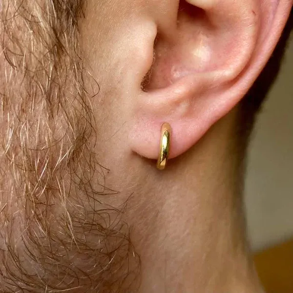 925 Sterling Silver Mini Hoop Earrings for Men