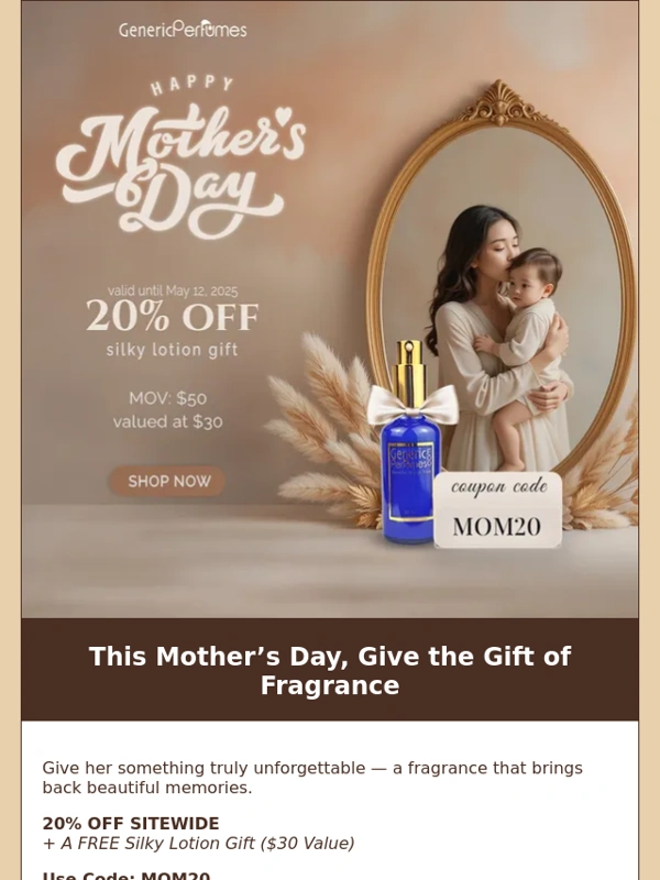 Generic perfumes - ? 20% OFF + FREE $30 Lotion for Mother’s Day ? – Code: MOM20 ? !! SHOP NOW ?️