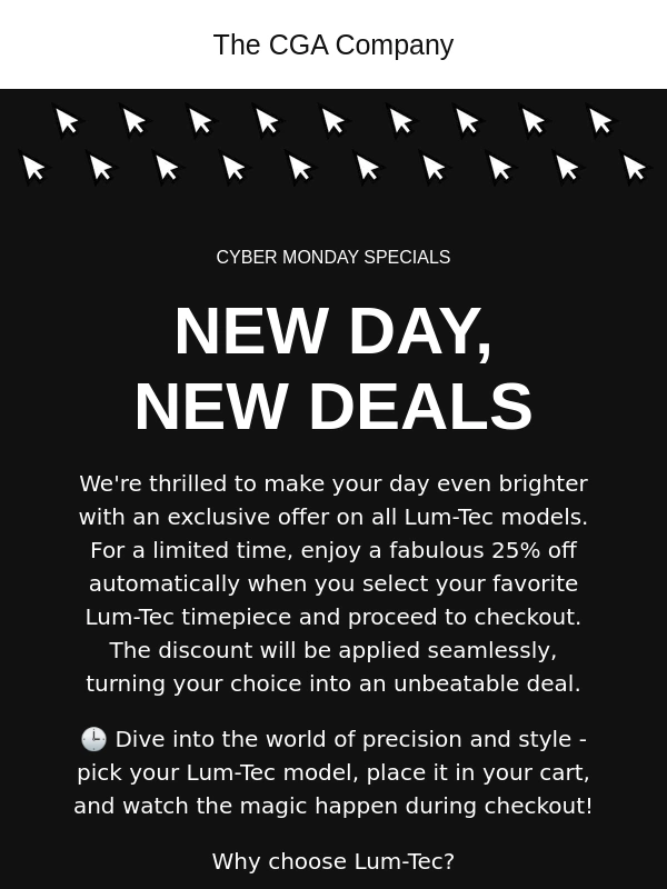 Frontier - Exclusive Cyber Monday deals on Lum-Tec watches