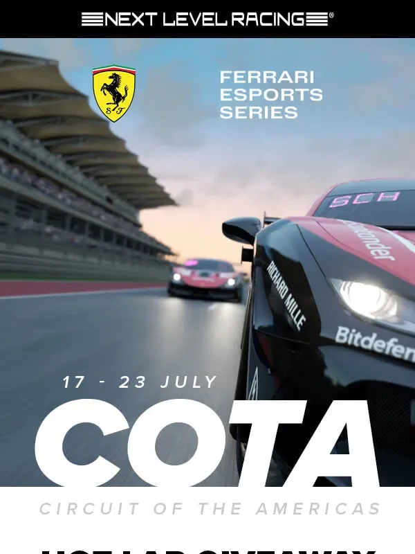 Next Level Racing - Join the Next Level Racing COTA Hot Lap Giveaway! Ferrari eSports Series