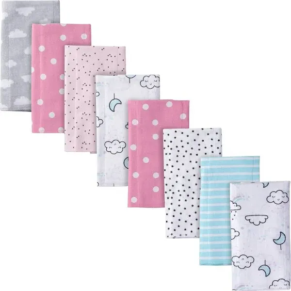 Gerber Baby Girls' Clouds Flannel Burp Cloths