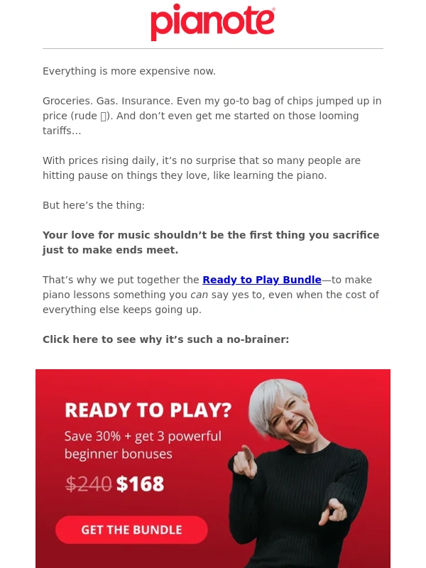 Pianote - Private piano lessons? In this economy? ?