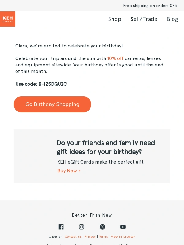Keh - A special birthday gift for you