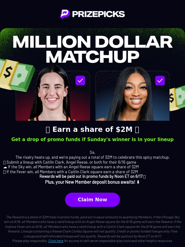 PrizePicks - ? Sa — Earn your share of $2M ?
