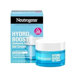 Neutrogena Hydro Boost Gel Cream, 48 Hr Hydration for Normal/Dry Skin, Fragrance Free, Face Moisturizer with Hyaluronic Acid, 1.7 oz. & Trial Size Hydro Boost Facial Cleanser, 0.5 fl oz