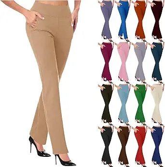 ESCBUKI Work Pants Women, Womens Dress Pants for Work Black Pants for Women Work Casual Womens Business Casual Pants Womens Wide Leg Dress Pants Womens Business Casual Slacks Women Trouser Pants