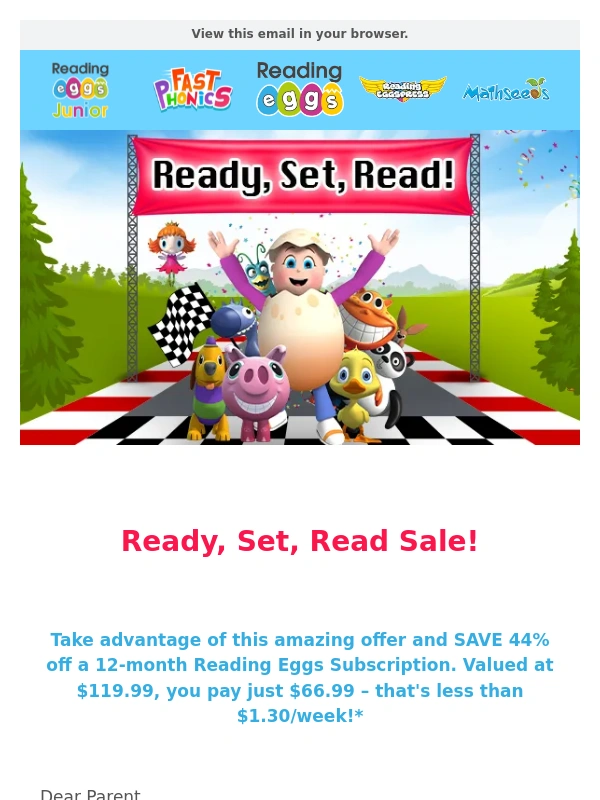 Reading Eggs - Psst,,Save 44% Off Our Ready,Set,Read Sale!