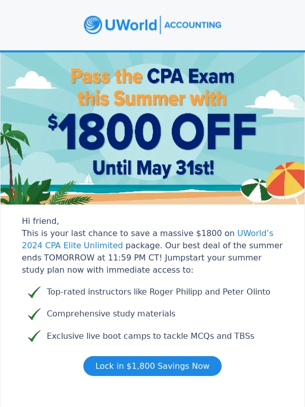 UWorld - Last Week to Save $1,800 on Your CPA Elite Unlimited Package ?