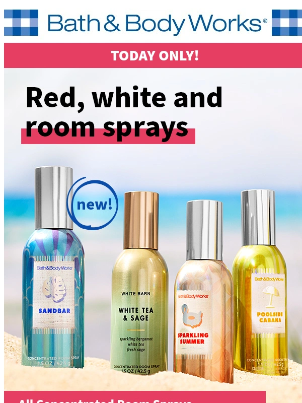 Bath & Body Works - ? $3.50 room sprays—today only!