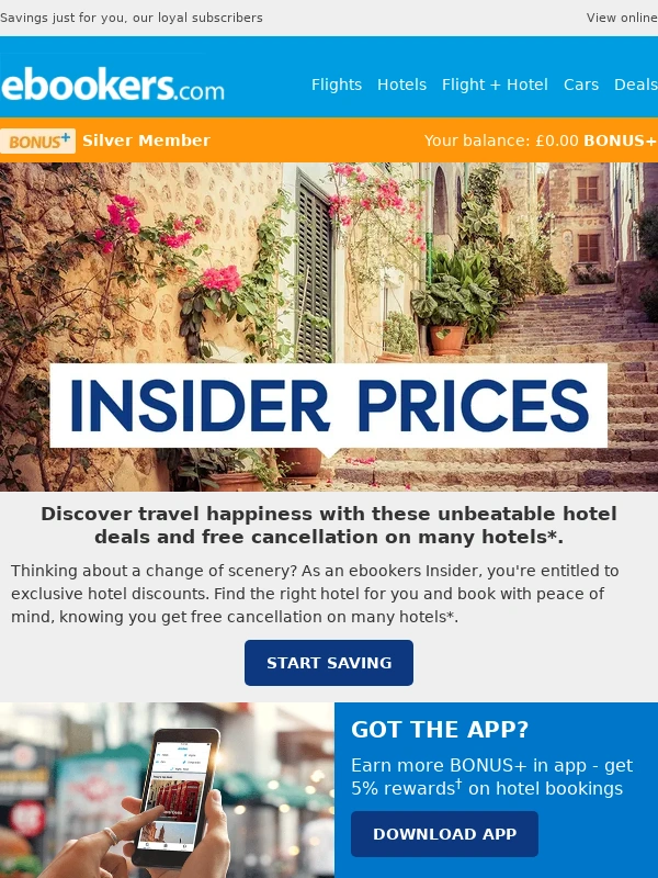 ebookers - Enjoy 10% off or more on selected hotels