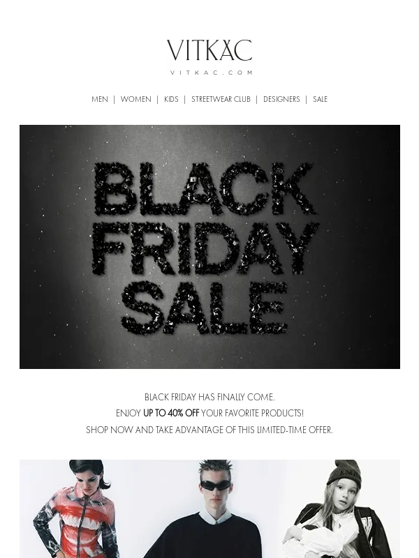 Vitkac - Check out the Black Friday Weekend Sale! Up to 40% off