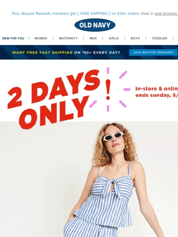 Old Navy - An outfit-making deal: $14 LINEN PANTS + 50% off almost everything