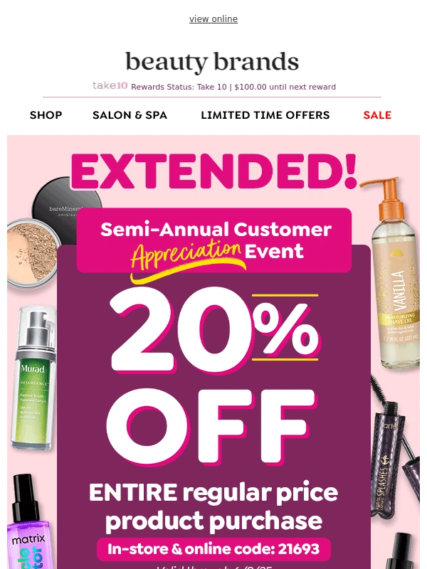 Beauty Brands - 20% OFF E-X-T-E-N-D-E-D!