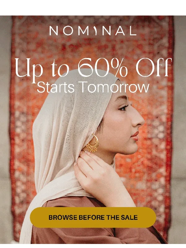 Nominal - Up to 60% Off: Starts Tomorrow