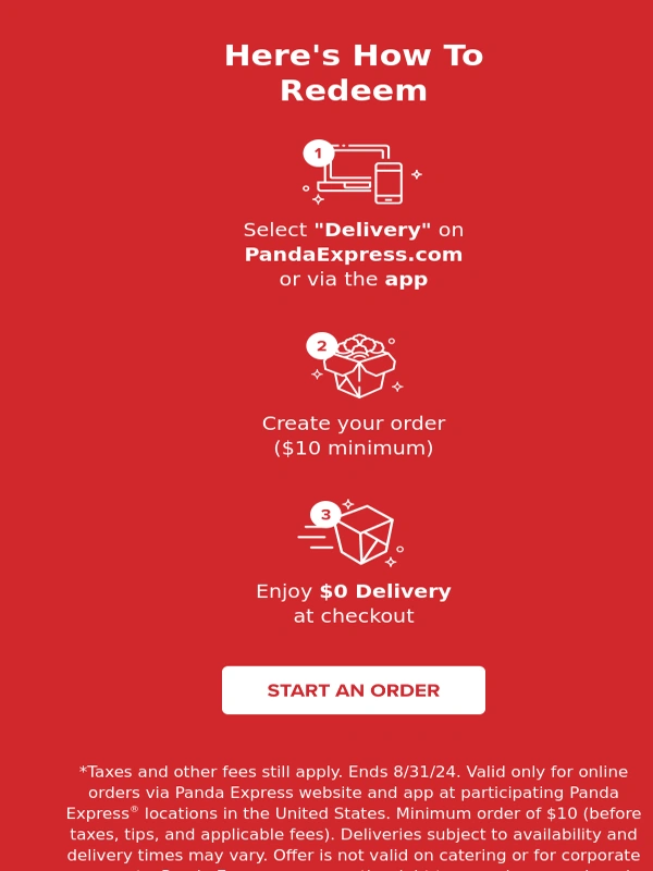 Panda Express - Get Your ? Faves Delivered for $0