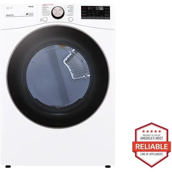 7.4 cu. ft. Large Capacity Front Load Gas Dryer - White