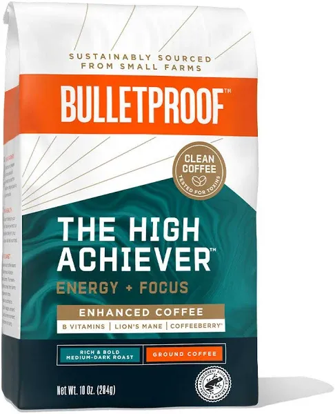 Bulletproof The High Achiever Enhanced Ground Coffee