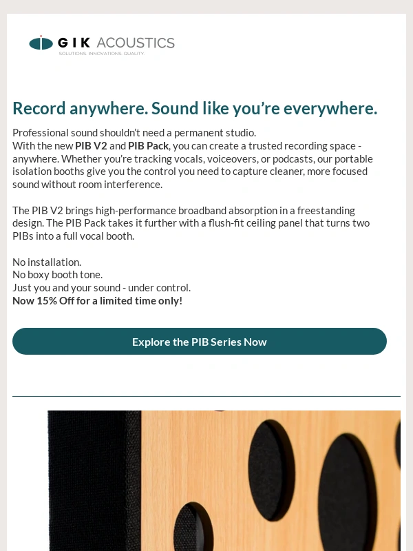 GIK Acoustics - Just Launched: Your Studio,Anywhere. The new PIB V2 & PIB Pack