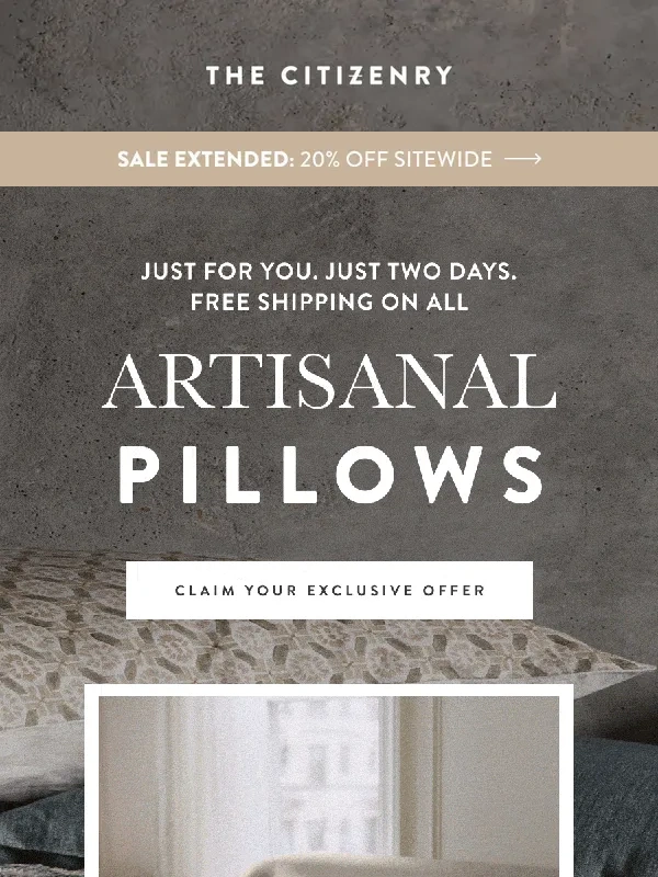 The Citizenry - Just For You: Pillows Ship Free