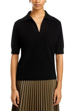 C by Bloomingdales Short-Sleeve Polo Sweater