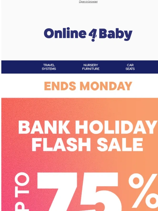 Online4baby - Bank Holiday flash sale ⚡ Up to 75% off
