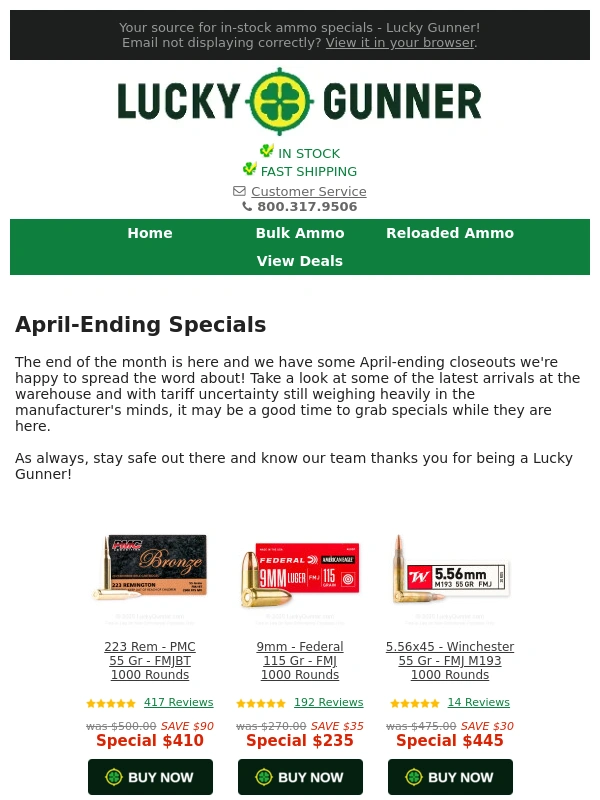 Lucky Gunner - Load Up with In-Demand Ammo