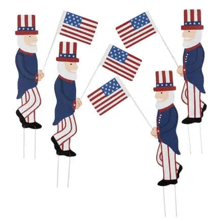 Fox Valley Traders Uncle Sam Metal Yard Stakes Set/4