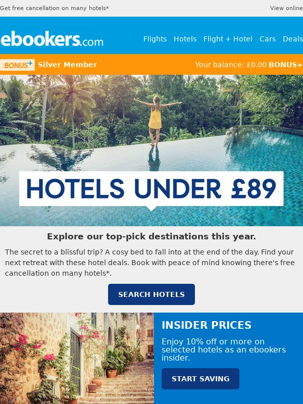 ebookers - Hotel stays under £89