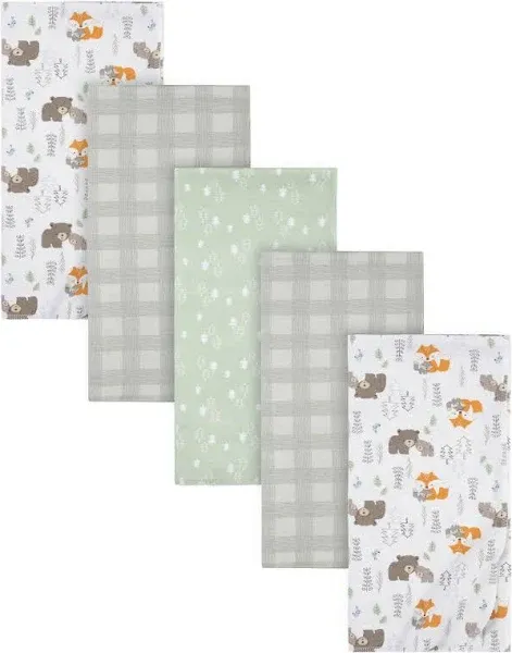 Gerber Baby Boys Woodland Flannel Receiving Blankets