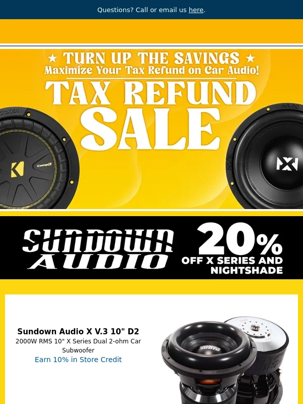 Sonic Electronix - LAST CHANCE: 20% off Sundown X & Nightshade Series Subwoofer! Ends tomorrow!