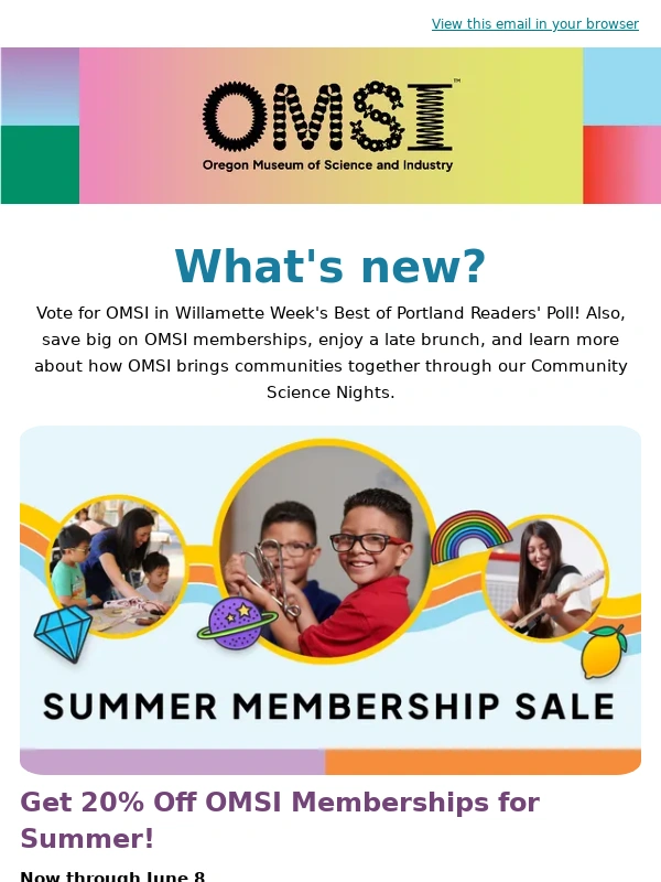 OMSI - Vote for OMSI for Best in Portland + More