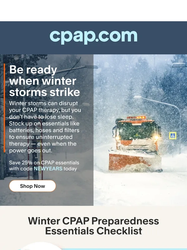 CPAP.com - Is Your CPAP Ready for Winter Storm Outages? ?️