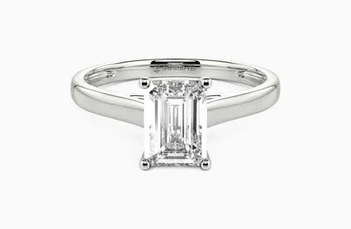 Love Story" 1ct Emerald Cut Solitaire Engagement Ring