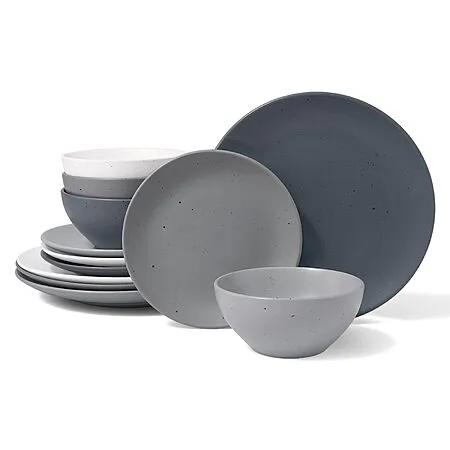 12-Piece Famiware Moon Stoneware Dinnerware Set (Grey Multi-Color; Set for 4) $24.49 + Free Shipping w/ Prime or on $35+