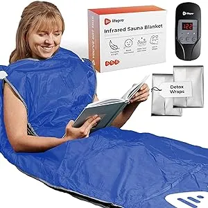 LifePro BioRemedy Infrared Sauna Blanket w/ Adjustable Temperature (113-176 F),Carry Bag & Detox Wraps