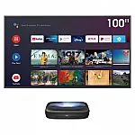 Hisense 4K TV TriChroma Laser UST Ultra Short Throw Projector w/ 100" ALR Screen