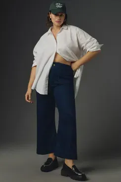 Maeve The Colette Cropped High-Rise Wide-Leg Jeans