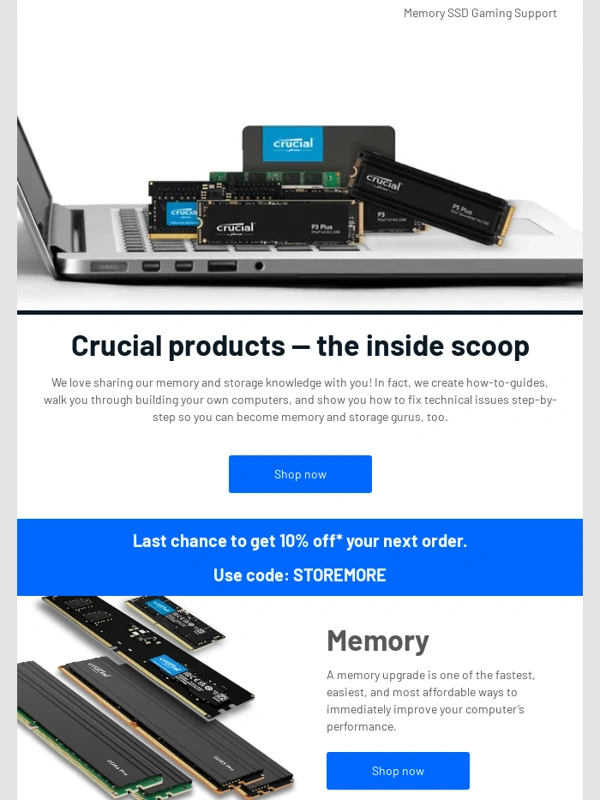 Crucial - Your 10% off welcome offer is expiring