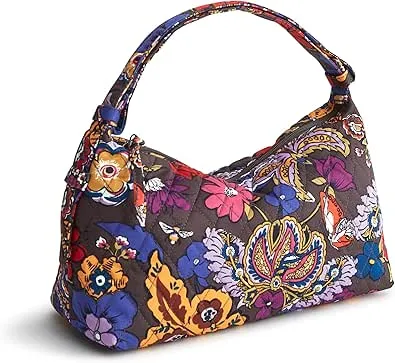 Vera Bradley Premium Cotton Roxbury Crescent Shoulder Bag, Colorful Bouquet