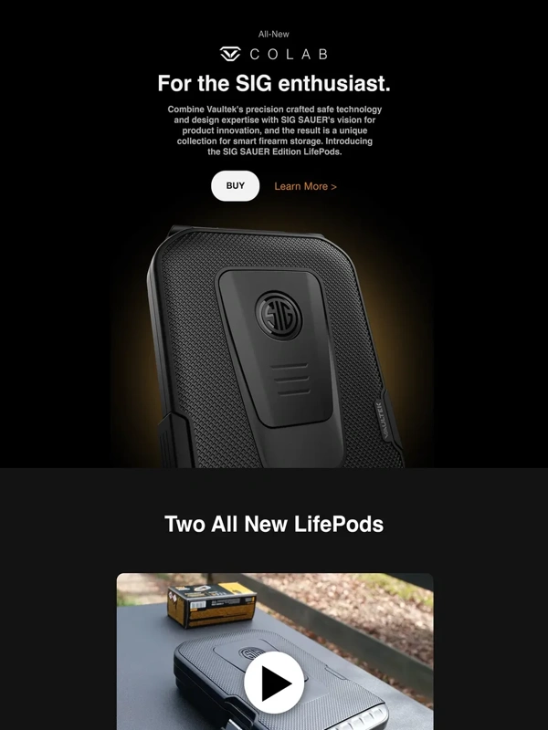 Vaultek Safe - Introducing the brand new LifePod SIG Edition