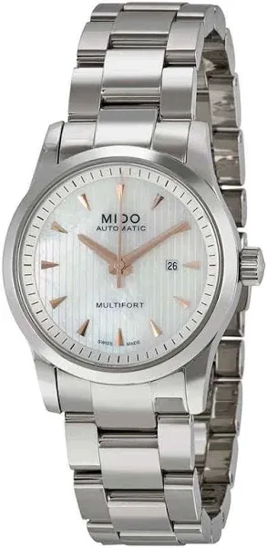 Mido Women's Multifort Automatic Mother of Pearl Dial Stainless Steel Watch