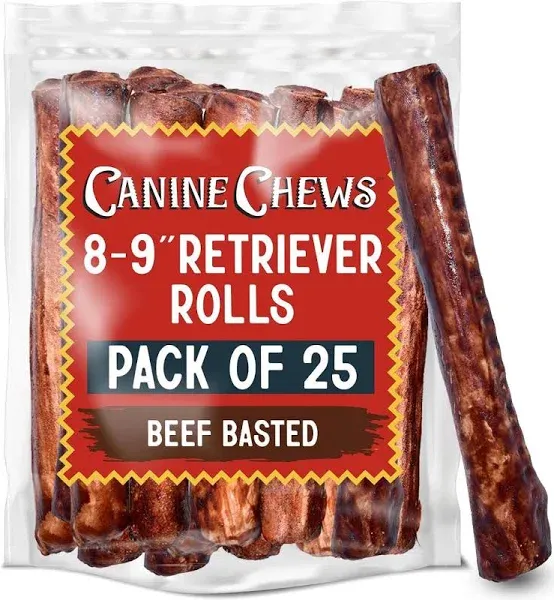 Canine Chews 8-9" Dog Rawhide Rawhide Bones for Large Dogs
