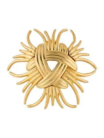 Kenneth Jay Lane 22k Gold-Plated Abstract Sunburst Pin