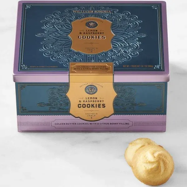 Williams Sonoma Signature Tin Lemon and Raspberry Virginia Cookies