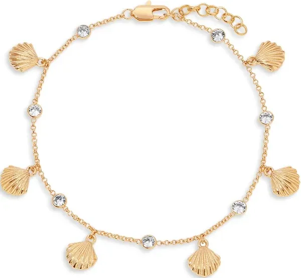 Ettika 18k Gold Plated Scallop Shell Anklet