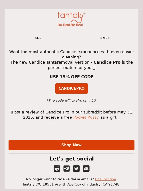 Tantaly - ? Candice Just Got Better – Discover the "Pro" with 15% OFF