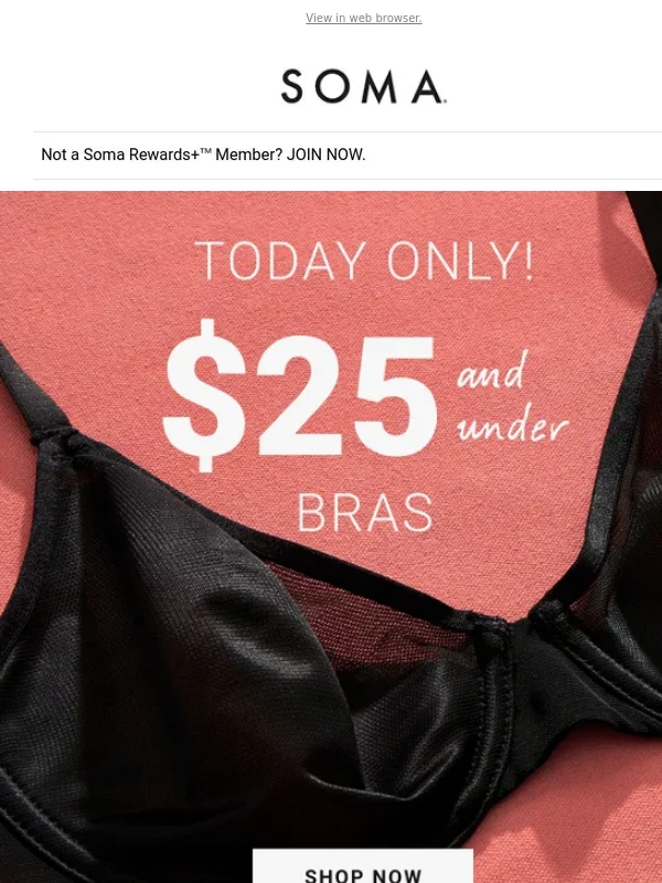 Soma - $25 Bras? Yes,please!