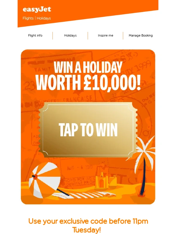 easyJet - Ends Tuesday: Your £100 off holidays discount code ?