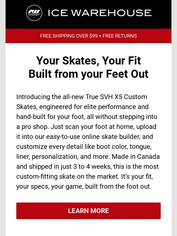 Ice Warehouse - JUST IN: 2025 True SVH X5 Custom Skate Builder