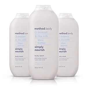 Method Body Wash, Simply Nourish, Paraben and Phthalate Free, Biodegradable Formula, 18 oz (Pack of 3)
